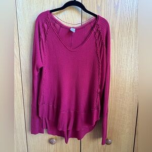 We The Free thermal waffle knit top -- L.